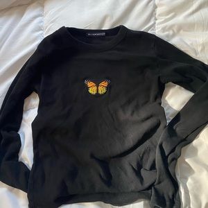 Brandy Melville Butterfly Top Black